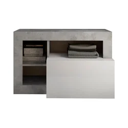 Klupa LENOR bela/siva beton