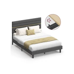 Songmics Postelja z okvirjem 202x146x110 cm siva
