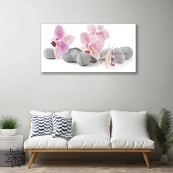 tulup.si Steklena slika Tree rastlin stones 100x50 cm 2 obešalnika