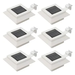 Vanjske solarne svjetiljke 6 kom LED četvrtaste 12 cm bijele