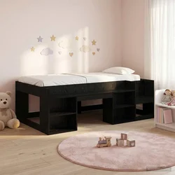 Krevet za djecu s ladicama Crni hrast 90 x 200 cm