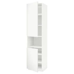 METOD Vis.orm.mikrotal2vrat/policama, bela/Voxtorp matirano bela, 60x60x240 cm