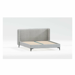 Siva oblazinjena zakonska postelja z letvenim dnom 180x200 cm Basti – Ropez