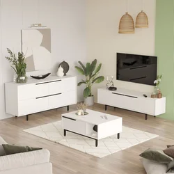 Hanah Home Set nameštaja za dnevnu sobu ON20-W, Beli