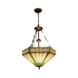 BRILAGI - Tiffany vitražni luster na lancu EMERALD 3xE27/60W/230V O 50 cm