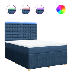 vidaXL vidaXL Box spring postelja z vzmetnico modra 160x200 cm blago, (21306535)