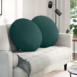Jastučići za sjedenje 2 pcs Tamnozelena O80 x 29 cm tkanina