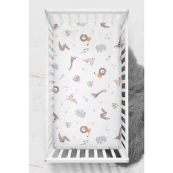 Jungle Mustard Braon Sivi Ranforce Baby Fitted Sheet