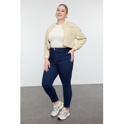Trendyol Curve Dark Blue High Waist Plus Size Skinny Jeans