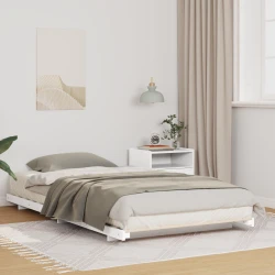 vidaXL Posteljni okvir Bela 100 x 210 cm Trdna borovina