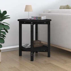 Stolić za kavu crni O 55x60 cm od masivne borovine