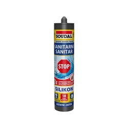 Silikon sanitarni STOP budji 280ml crni Soudal