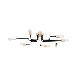 Sollux SL.1671 - Plafonski luster TIMBO 8xE27/15W/230V crna/bež/buk