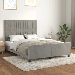 Okvir za krevet bez madraca svjetlosivi 140 x 190 cm baršunasti