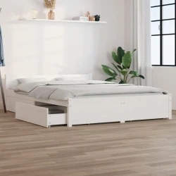 Okvir za krevet s ladicama bijeli 120 x 200 cm