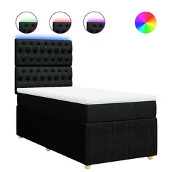 Vidaxl Box spring postelja z vzmetnico črna 80x200 cm blago
