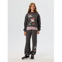 Sinsay - Jogger trenerke Hello Kitty and Friends x Powerpuff Girls - tamno siva