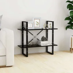 Ormarić za knjige s 2 razine crni 80x30x70 cm konstruirano drvo