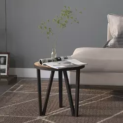 Stolić za čaj crno-žuti O 35 cm MDF