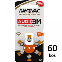 Baterije Za Slušne Aparate Rayovac Pro Line, Tip 13, 60 Kos, Količinski Popust