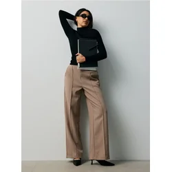 Sinsay - Wide leg pantalone sa mešavinom viskoze - BEŽ
