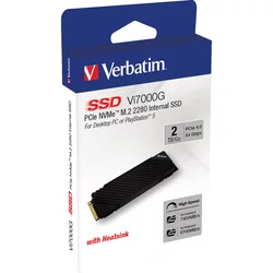 VERBATIM SSD Vi7000G Notranji SSD PCIe NVMe M.2 2TB, W 6700/ R 7400MB/s