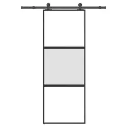 Klizna vrata s priborom 76 x 205 cm kaljeno staklo i aluminij