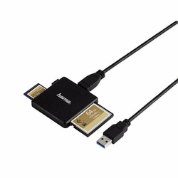 Hama Multi USB 3.0 čitalnik kartic, SD/microSD/CF, črn