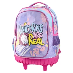 Sazio Neo Ranac sa točkićima za devojčice Real Unicorns Urban, 44 x 31 x 18 cm, Ljubičasto-roze