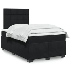 Vidaxl Box spring postelja z vzmetnico črna 120x190 cm žamet
