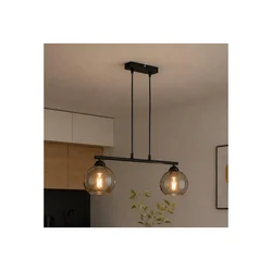 Brilagi - Luster na sajli DIOR 2xE27/60W/230V crna/zadimljena siva