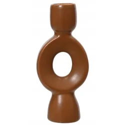 Kaemingk Rjavi porcelanasti svečnik 15,3x6,8 cm