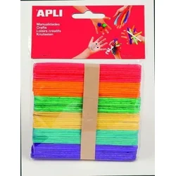 Apli paličice za popsicle 114 x 10 x 2 mm - mešanica barv 50 kosov