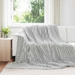 Pokrivači za bacanje 6 pcs Siva 270 x 240 cm Runo