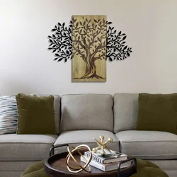 Arbre de Vie-2 GreenBlack Decorative Wooden Wall Accessory