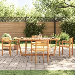 Vrtni blagovaonski stol ovalni 200x90x75 cm masivno drvo akacije