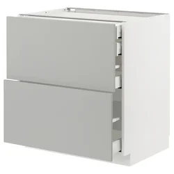 METOD / MAXIMERA Pod.orm.2front/2dnj/1srd/1vis.fiok, bela/Havstorp svetlosiva, 80x60 cm