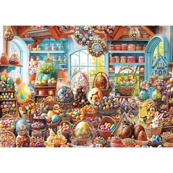 Trefl - Puzzle Premium Plus: Spring Bloom - Velikonočna trgovina s sladkarijami - 500 kosov
