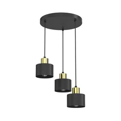 Luster na lanku PARKLA 3xE27/15W/230V crna