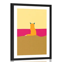 Plakat s paspartujem radovedna lisica - 30x45 silver