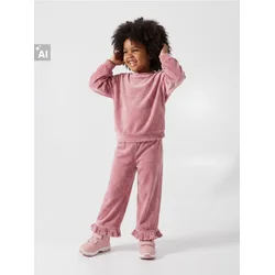 Sinsay - Velur komplet: duks i pantalone - prljavo roze