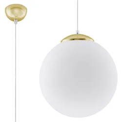 Sollux SL.0716 - Luster na sajli TOYA 1xE27/60W/230V prečnika 30 cm bela/zlatna