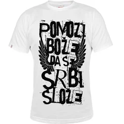 011Shop Muška majica kratkih rukava Pomozi Bože da se Srbi slože, Bela