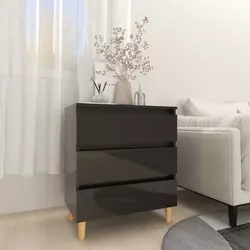 Komoda visoki sjaj crna 60 x 35 x 69 cm od konstruiranog drva