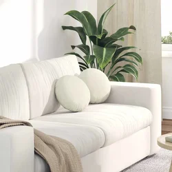 Jastučići za sjedenje 2 pcs Krema O30 x 13 cm Baršun
