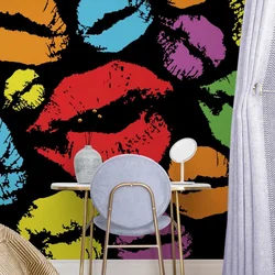 Tapeta pop art poljubčki - 147x99