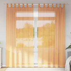 Voile zavjese s petljama 2 kom. narančaste 140x225 cm