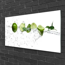 tulup.si Slika na akrilnem steklu Lime vode kuhinja 120x60 cm 4 obešalnika