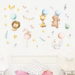 Naljepnica za zid / Tapeta s životinjama i balonima KP34621