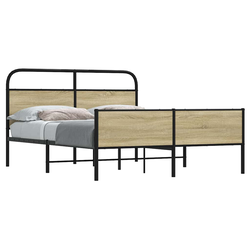 vidaXL Kovinski posteljni okvir brez vzmetnice sonoma hrast 160x200 cm